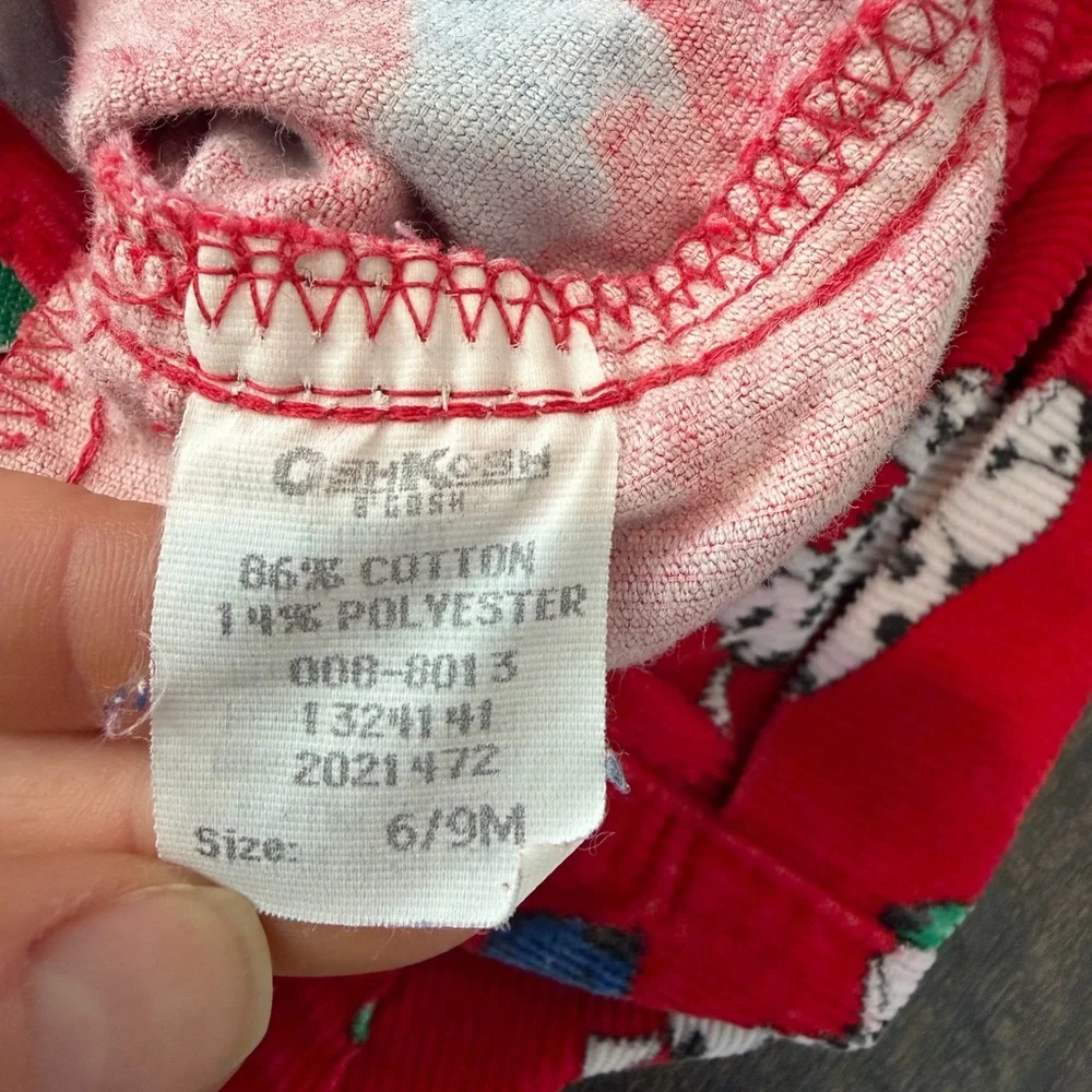 Vintage OshKosh B’Gosh Red Dog Kennel Club Corduroy Overalls Size 6-9 Months